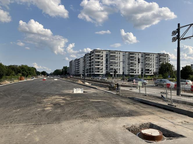 Budowa tramwaju na ul. Sobieskiego w Warszawie