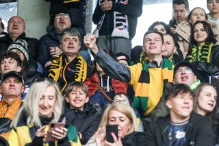 Kibice na meczu GKS Katowice - Lech Poznań