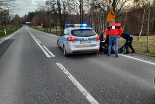 Pomorskie: Szedł wzdłuż drogi krajowej, chwiał się i zaczepiał kierowców. Policjanci mieli problem