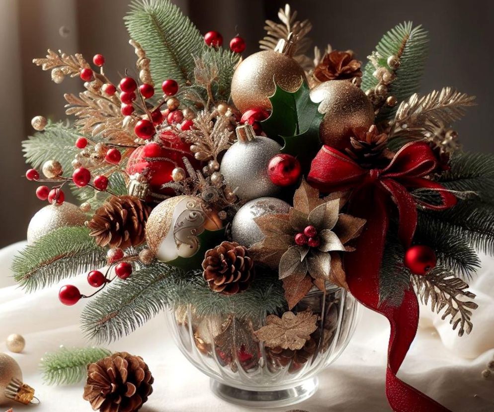 Wazon świąteczny na stół