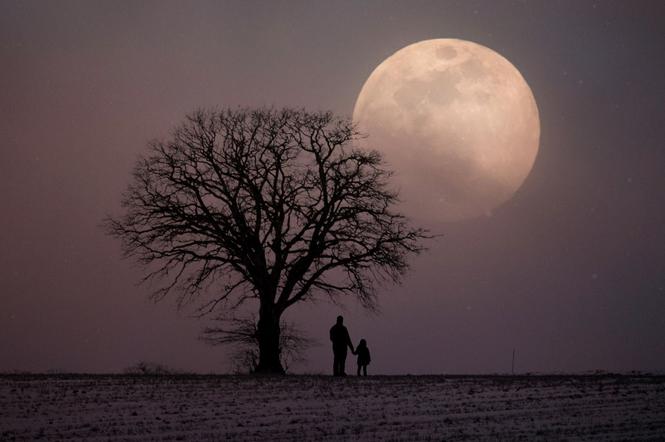 Pełnia Księżyca luty 2022. Rogaty Księżyc na niebie mówi nam jaka będzie wiosna! Kiedy i o której oglądać?
