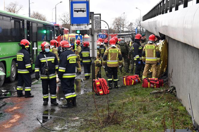  Miejsce zderzenia dwóch autobusów na ul. Gdańskiej w Szczecinie