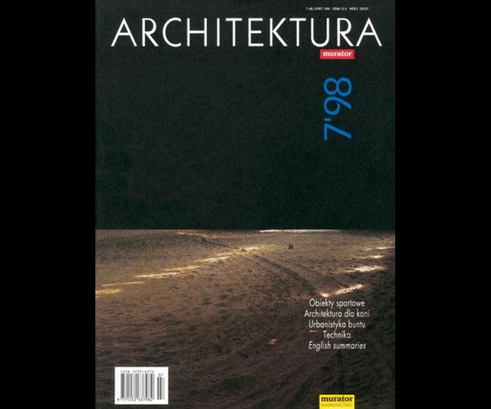 Okładka Miesięcznik Architektura 07/1998