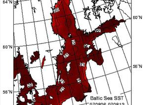 Temperatura Bałtyku w 2. tygodniu sierpnia 1997 roku