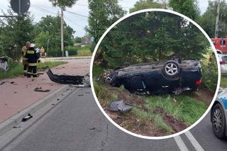 Pruszyn: Zderzenie toyoty i hondy, jedno z aut dachowało!