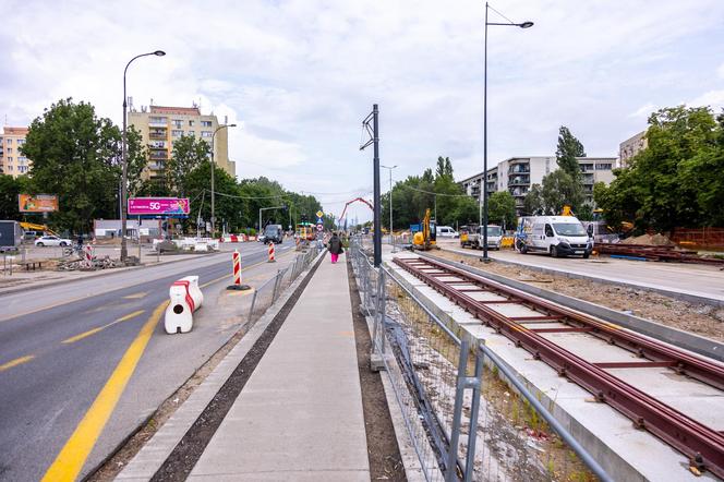 Budowa tramwaju na Stegny w Warszawie