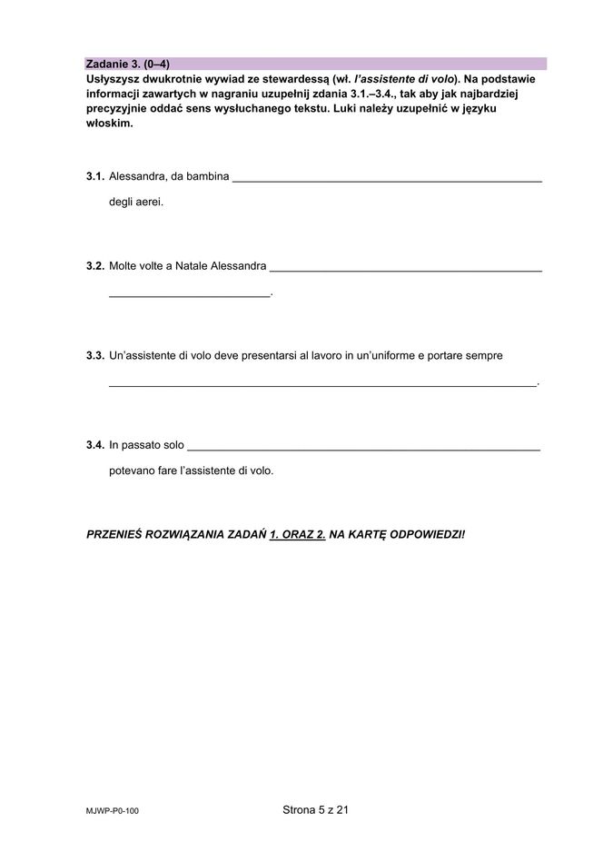 Matura 2025: włoski 7.05.2025. Arkusze CKE i odpowiedzi. Poziom podstawowy [Formuła 2023]	