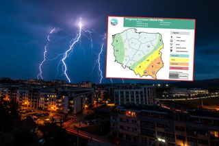 Gwałtowne burze w Polsce. Mapa ostrzeżeń pogodowych mieni się kolorami
