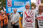 Protest ZNP przed Ministerstwem Edukacji