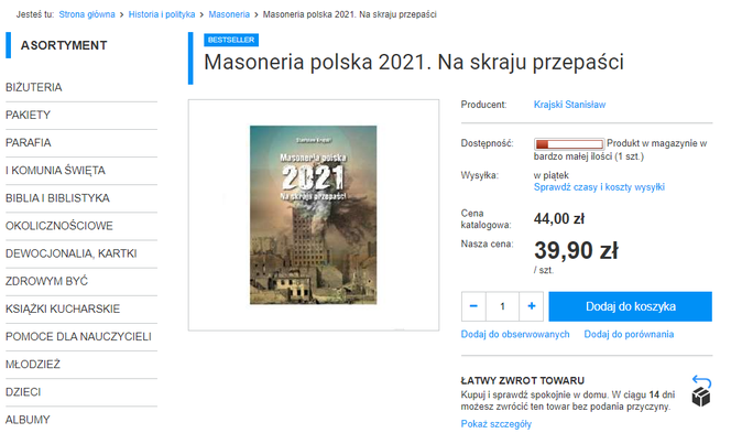 To ojciec Rydzyk sprzedaje w swoim sklepie. Są gry biblijne, komórki, a nawet pamiątki z Peru