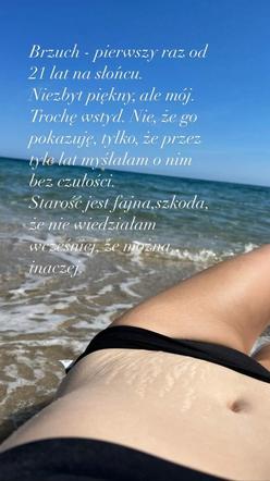 Dorota Szelągowska pokazała na plaży swój brzuch z rozsępami i opuplikowała krótki wpis.