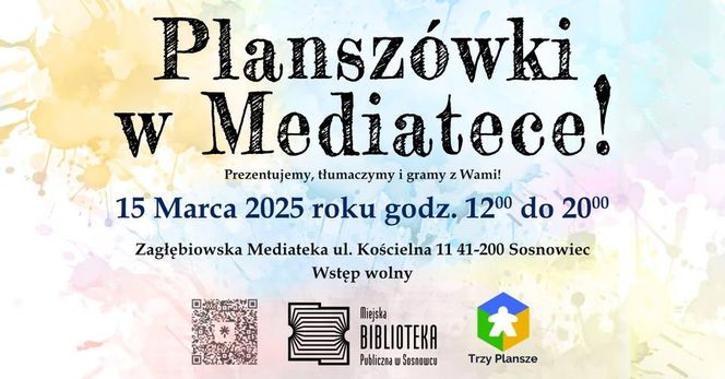 Planszówki w Mediatece w Sosnowcu - sobota 15 marca