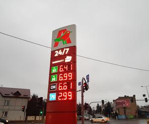 Ceny paliw na stacjach Auchan w Białymstoku