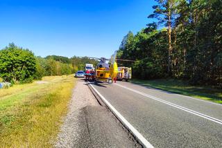 Groźny wypadek na DK 10 pod Bydgoszczą! Ranny motocyklista [ZDJĘCIA]