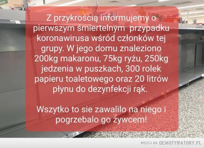 Puste półki w sklepach. MEMY - Polacy szturmują sklepy