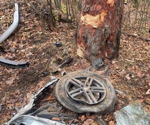 Skoda z dwiema osobami w środku uderzyła w drzewo. 4-letnie dziecko trafiło do szpitala