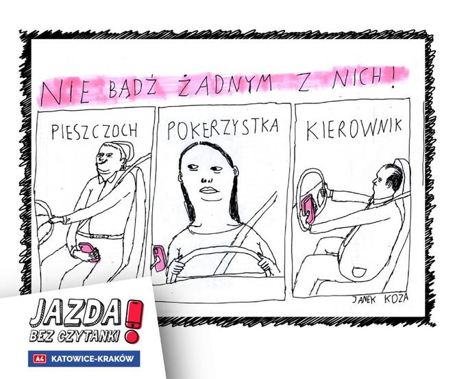 "Jazda bez czytanki" - nowa kampania społeczna. Obrazki od znanych rysowników niosą ważny przekaz! 