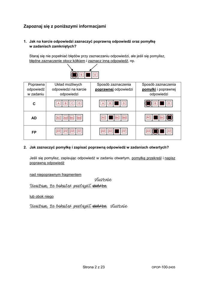 Egzamin ósmoklasisty - arkusz z języka polskiego 2024