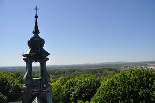 Panorama Kielc z wieży klasztornej na Karczówce