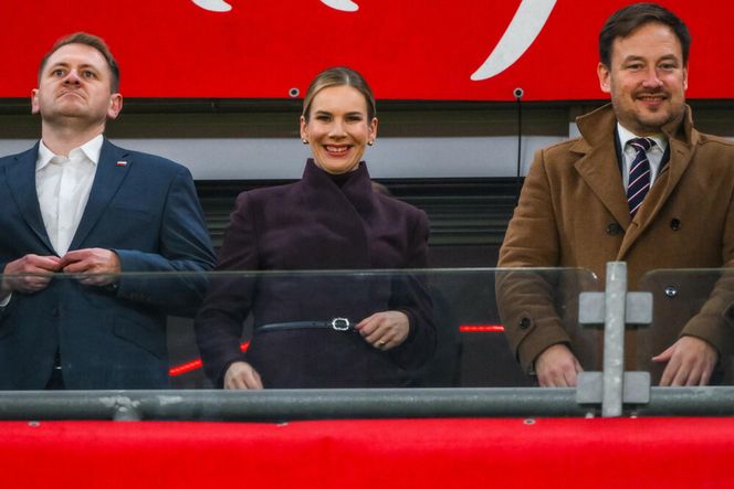 Marta Nawrocka na meczu Polska - Holandia