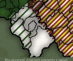 Prezenty pod choinkę na Boże Narodzenie. Mapa wpływów