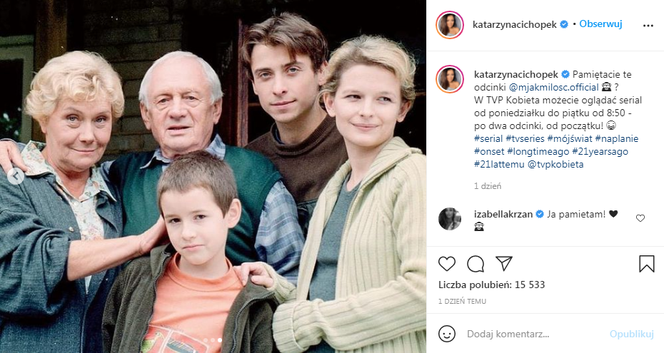 M jak miłość. Katarzyna Cichopek Instagram