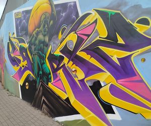 Kolorowe grafiki w siedleckim tunelu pod torami