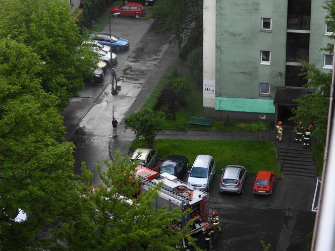 Pożar w bloku w krakowskim Podgórzu