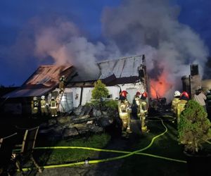 Pożar budynków w Kuźnicy Starej