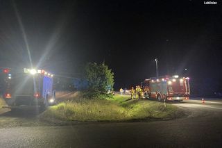 Groźny wypadek na DK46 pod Lubeckiem. 38-letni kierujący oplem trafił do szpitala