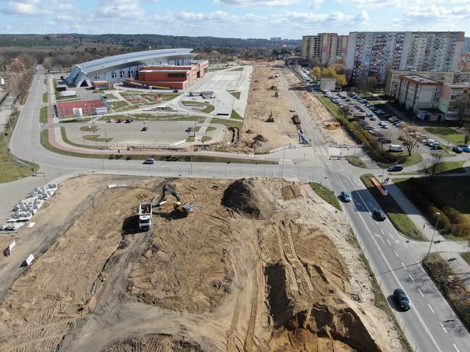 Przebudowa ulicy Szafera w Szczecinie - kwiecień 2020