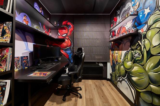 Mieszkanie w stylu Marvela: pokój do gier