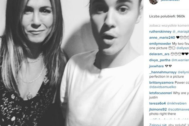 Instagram - Justin Bieber, Purpose - zdjęcie z Jennifer Aniston