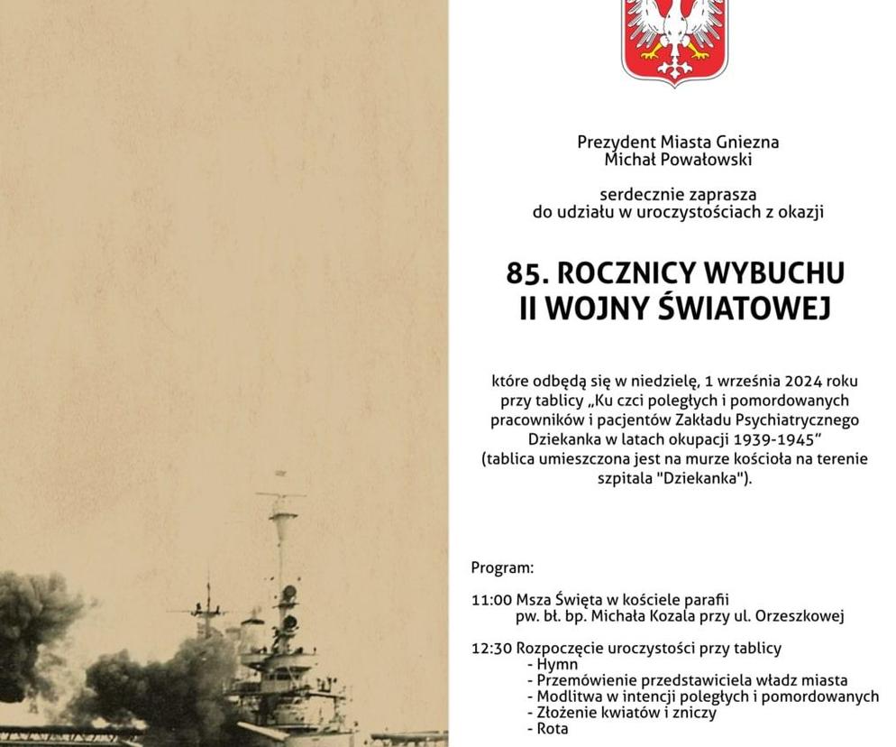 Obchody 85. rocznicy wybuchu II wojny światowej