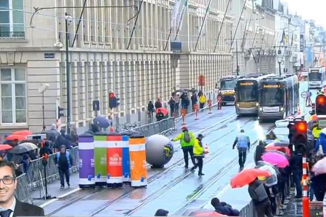 Kadr z relacji Mistrzostw w belgijskiej telewizji