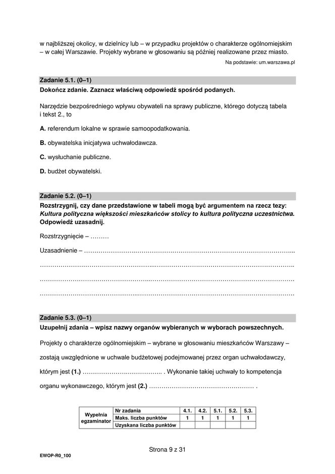 Matura 2025: WOS poziom rozszerzony 13.05.2025. ARKUSZE CKE [Formuła 2015]	