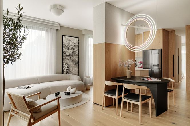 Światło, drewno i cisza - gdy wnętrze staje się azylem. Apartament Japandi autorstwa Jana Sikory