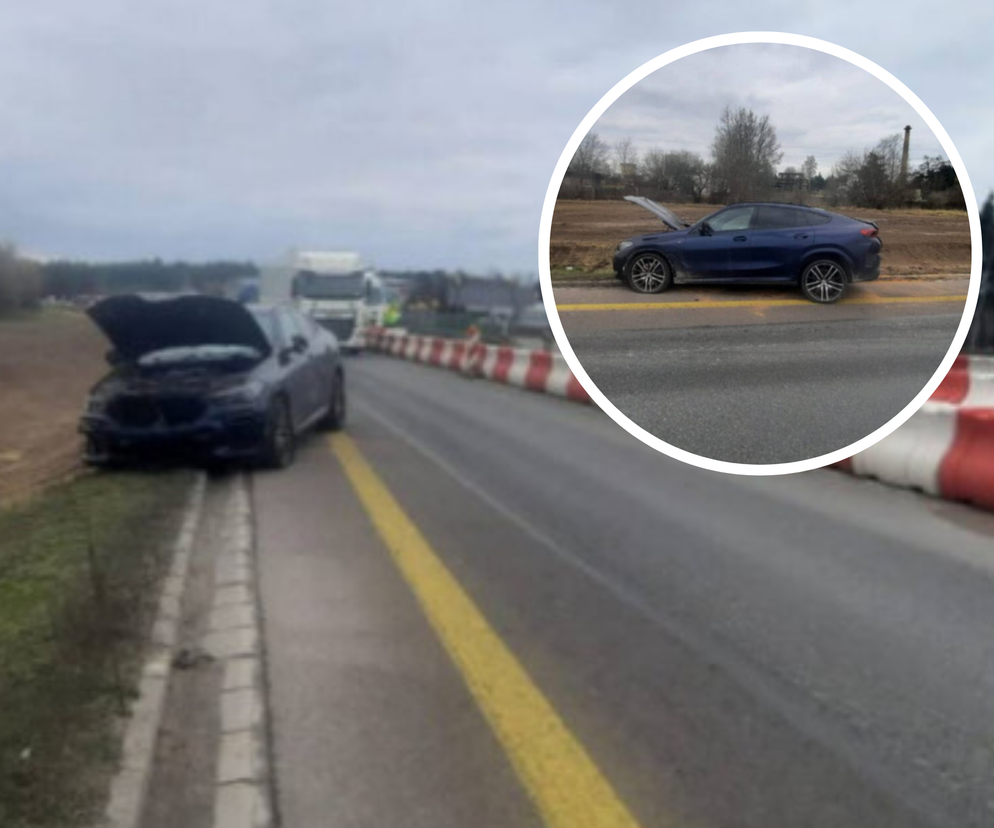 Pędził BMW przez S8. W jednej sekundzie zmiótł kilkanaście znaków i pojechał dalej