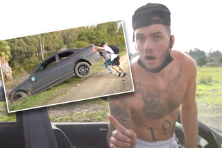 Influencer się doigrał! Wrzucił stare BMW do rzeki, teraz będzie miał kłopoty [WIDEO]