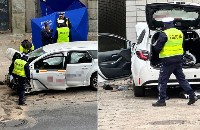 Śmiertelny wypadek w centrum Warszawy. Kierowca wjechał w ścianę tunelu