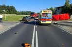 Śmiertelny wypadek pod Radomskiem. Osobówka zderzyła się z motocyklistami [ZDJĘCIA]