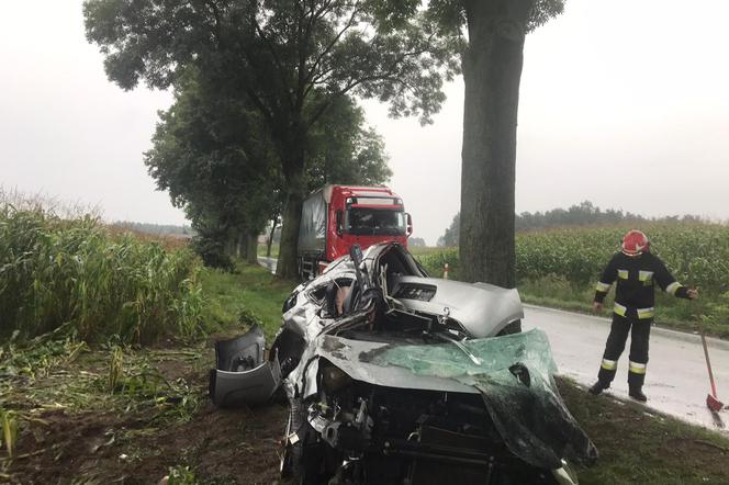 Kobieta i mężczyzna zginęli w zderzeniu z ciężarówką. Koszmarny wypadek pod Odolanowem