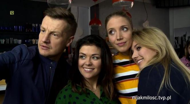 M jak miłość po wakacjach 2018. Paweł (Rafał Mroczek), Julka (Joanna Kuberska), Kinga (Katarzyna Cichopek), Agnieszka (Ina Sobala)