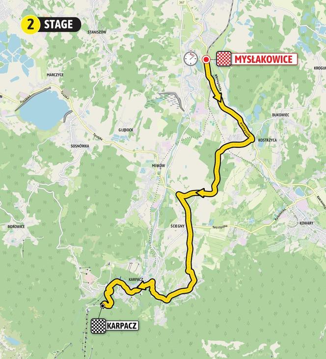 Tour de Pologne 2024 mapa 2. etapu