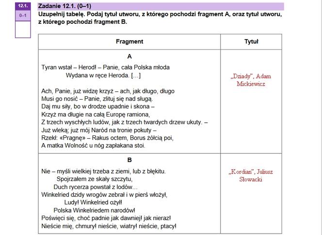 Zadanie 12.1, sugerowane odpowiedzi