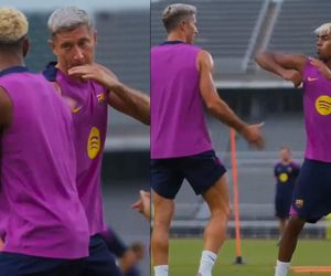 Robert Lewandowski i Lamine Yamal pobili się na treningu? Zaskakujace obrazki