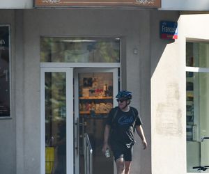 Robert Więckiewicz na rowerze