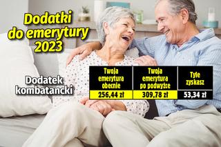 Dodatki do emerytury 2023 