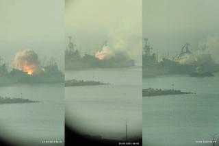 Potężna eksplozja i czarny dym na Ukrainie! Wielki rosyjski okręt zniszczony