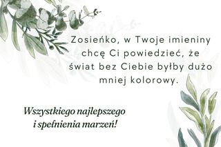 Kartka z życzeniami na imieniny Zosi